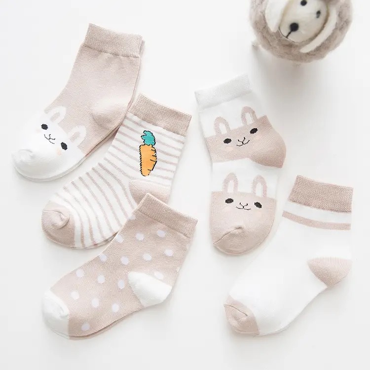 Zhuji calcetines para niños primavera y otoño invierno calcetines de algodón sólido para niños y niñas calcetines para bebés recién nacidos al por mayor