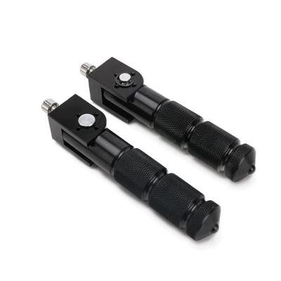 Cross-Border Supply of Modified Motorcycle Scooters, Electric Vehicle Accessories, Aluminum Alloy Cnc Mid-Section Folding Pedals Front and Rear (Motorcycle pedals) - black
