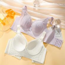 大码内衣女聚拢显瘦收副乳大胸显小防下垂文胸无钢圈性感按摩胸罩