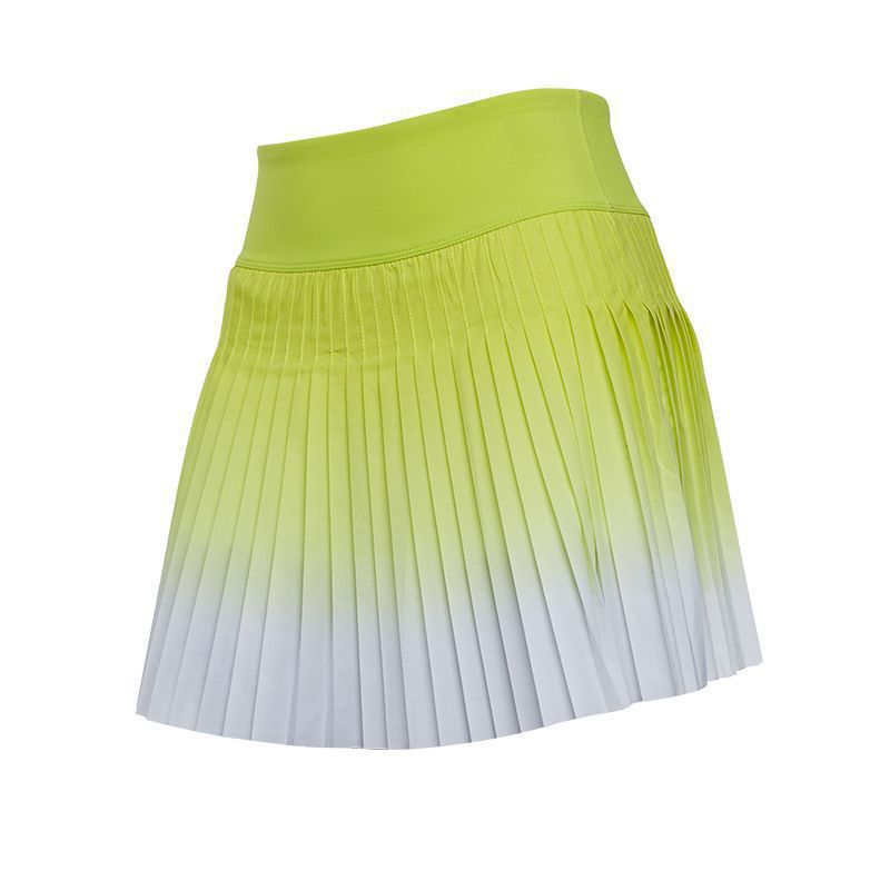 Falso de dos piezas anti-exposición deportes falda mujeres moda gradiente cinturón bolsillo deportes falda de secado rápido de cintura alta falda de yoga
