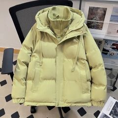 假两件羽绒棉服女外套冬季新款加厚保暖棉袄学生连帽棉衣面包服女
