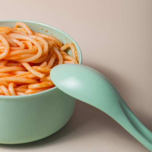 Wheat straw rice bowl children's creative tableware Nordic style household 4-inch plastic bowl solid color factory direct sale