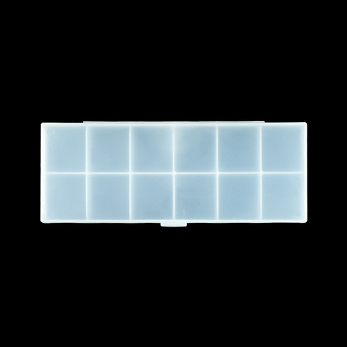Minimalist sanding transparent 12-grid nail plate storage box