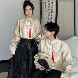 2026学生班服原创汉服情侣改良新中式书法马面裙诗歌朗诵合唱团演