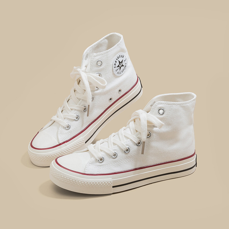 Retro clásico de la década de 1970 tres veces vulcanizado aceite brillante zapatos de lona de alto perfil para hombres y mujeres parejas de zapatos de skate de estudiantes versátiles