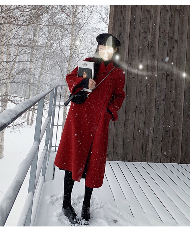 Women's Woolen Coat - Elegant Buttoned Autumn And Winter Overcoat_voghion.com
