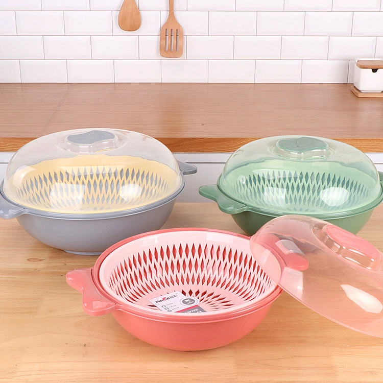 品彩 Drain sieve, plastic fruits and vegetables with cover, dish, dish, vegetables, drip basin, candy cleaning basket 3116