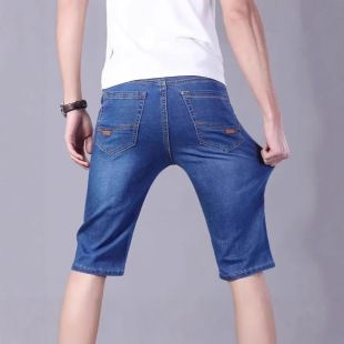 Japanese Spring Trendy Versatile Harajuku Style Ins Five-Point Pants Jeans New Mid-High Waist Youthful Popular Men