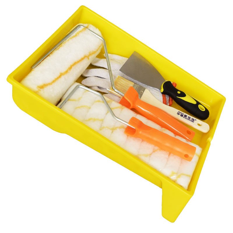 9 pulgadas conjunto de cepillo de barril de pintura cepillo de lana bandeja de plástico cualquier combinación de herramientas de recubrimiento de pintura de látex transfronterizo