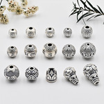 999足银配饰3D六字箴言福字钱币圆珠三通隔珠diy手链佛珠饰品配件