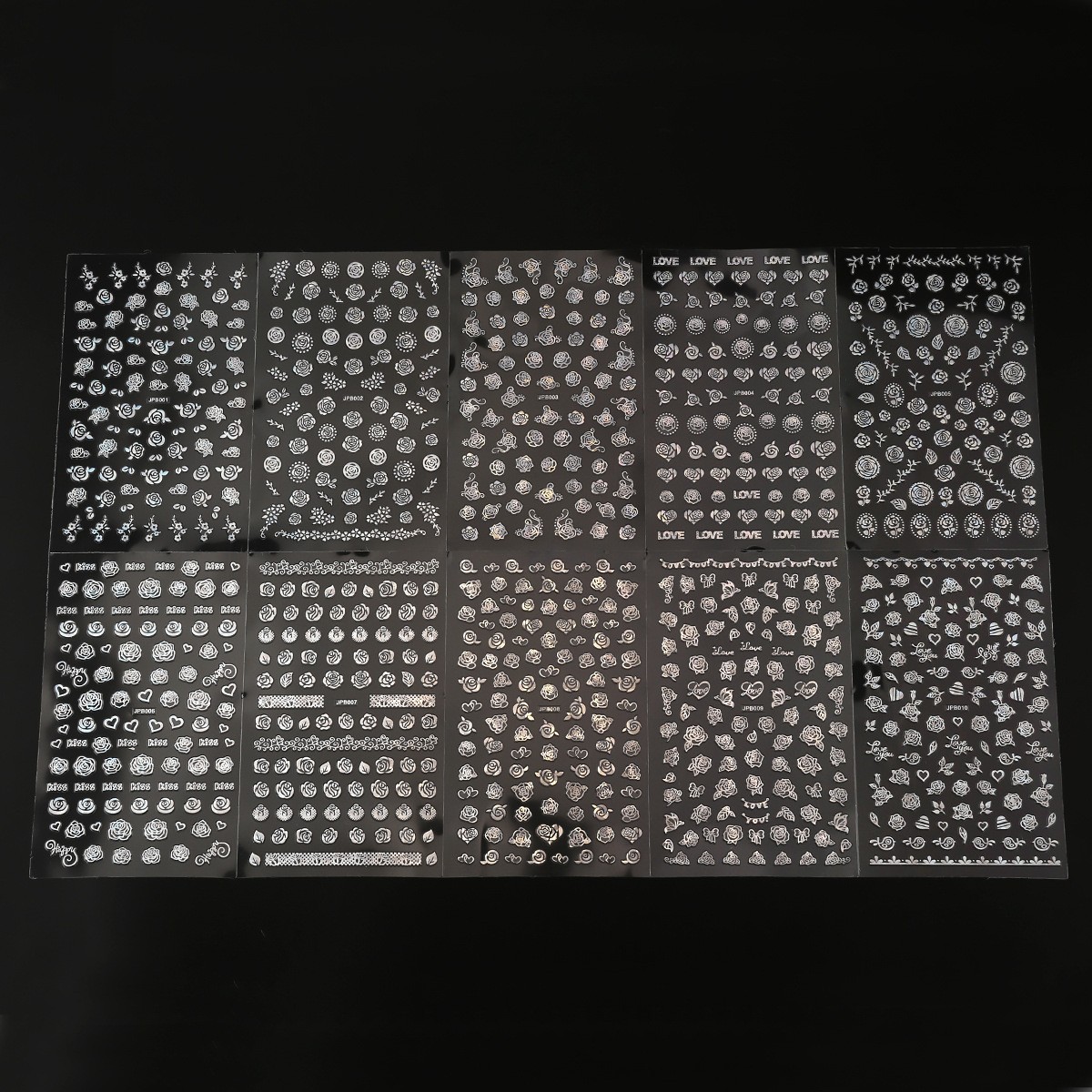 G41 실버 네일아트 스티커 1세트(10매)