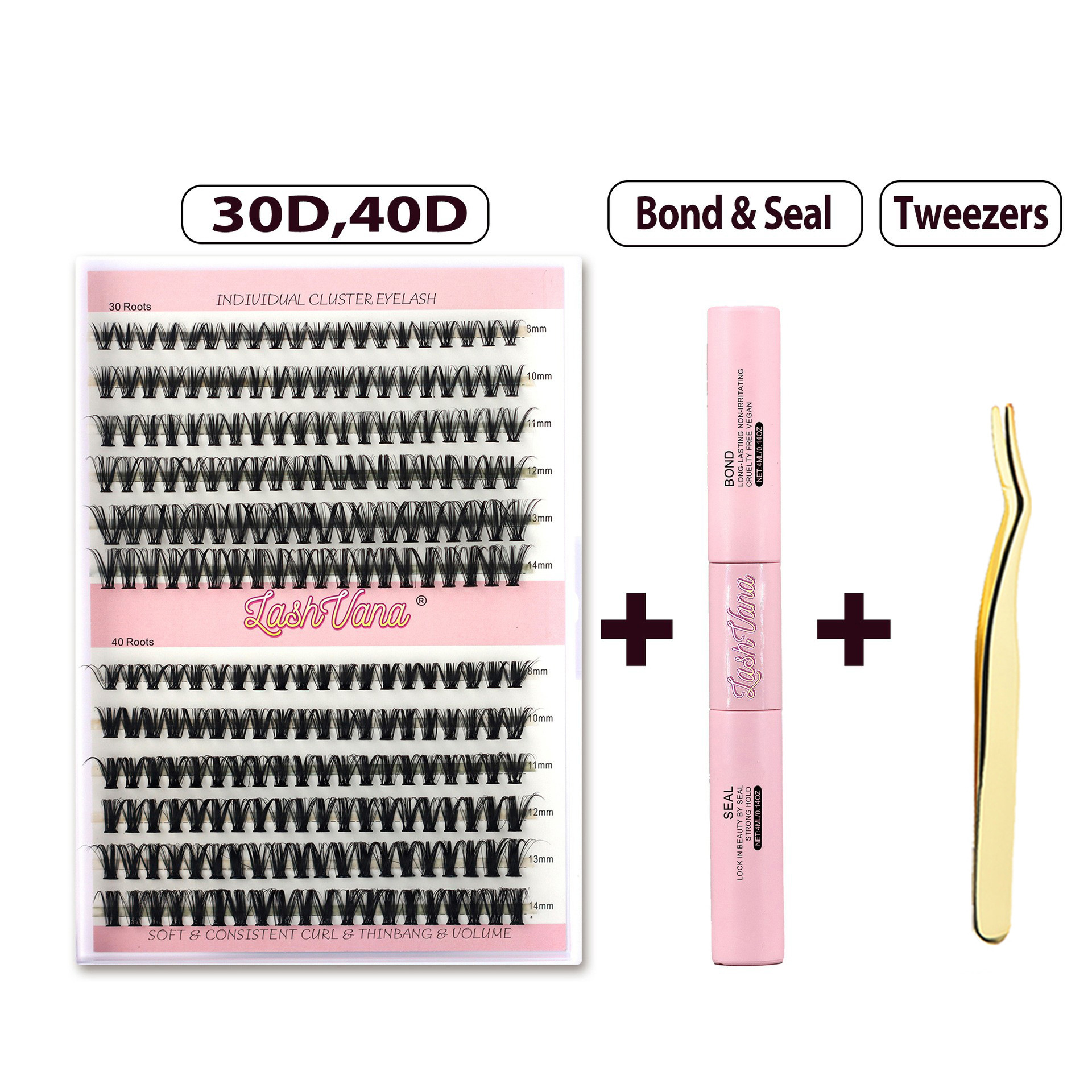 Lashes kit pestañas europeas y americanas transfronterizas de gran capacidad pestañas postizas gruesas rizadas de un solo racimo pestañas postizas planas al por mayor