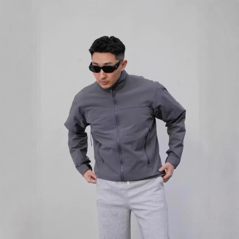 Military Bird Patrol Jacket Series Leaf Simple Tactical Softshell Workwear Stand Collar Jacket Coat for Men