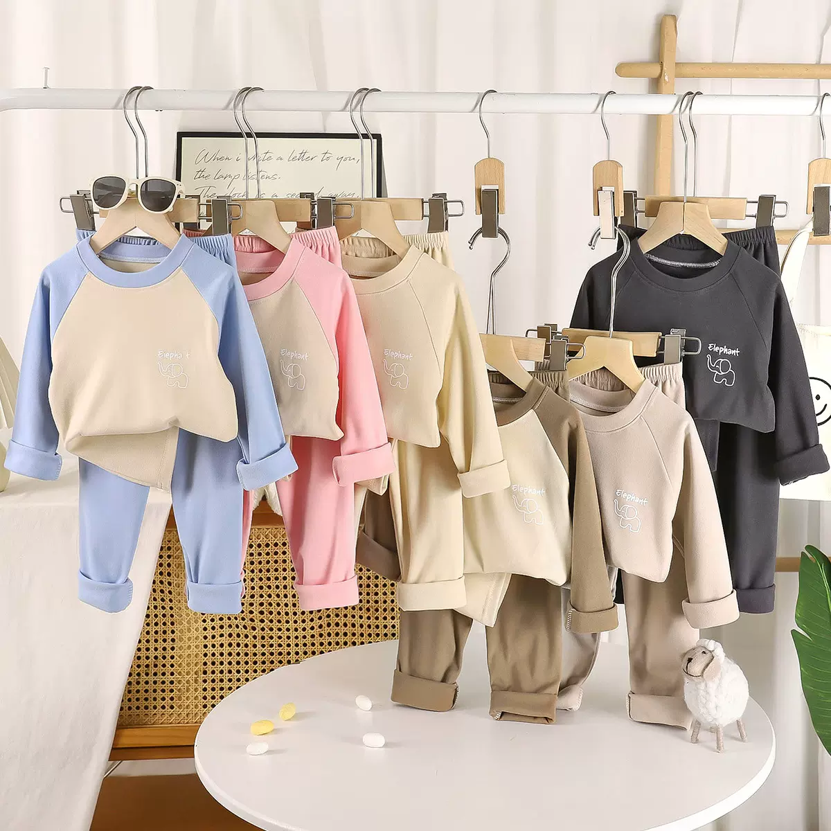 新款中大童套装秋冬德绒儿童小高领收口秋季秋衣秋裤儿童睡衣批发