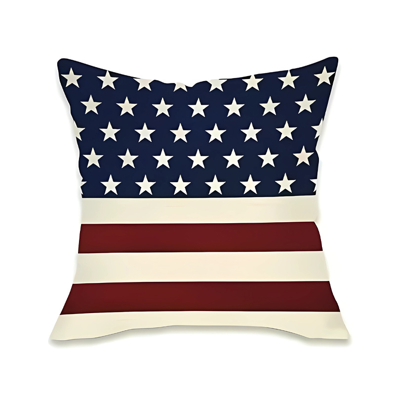 Transfronterizo Día de la Independencia de Amazon impresión lino almohada funda aniversario para celebrar el hogar vestido almohada funda mayorista