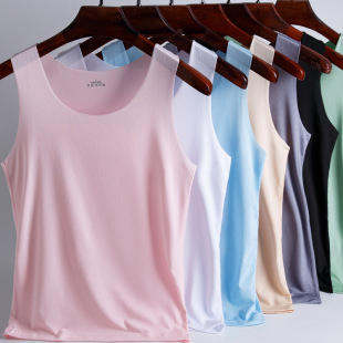 (Cross-border trading), summer silk tank top, base top with cups, body-friendly T-shirt sleevless