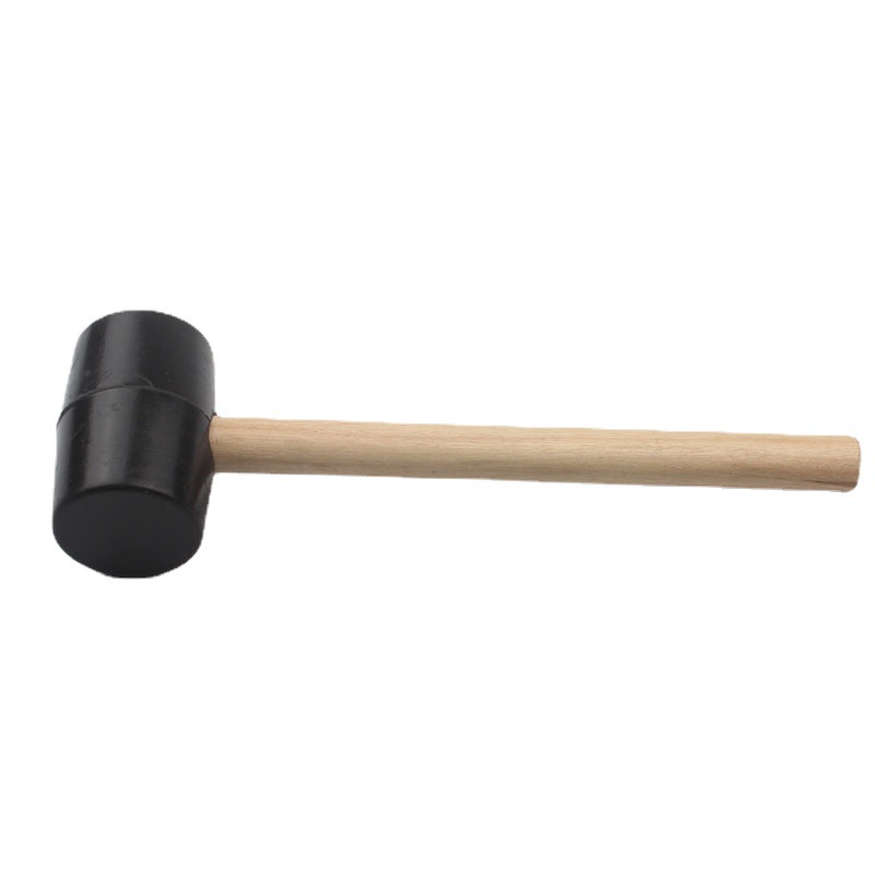 外贸美式黑色圆木柄橡胶锤橡皮锤地板瓷砖安装锤200g300g400g500g