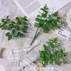 仿真植物假花16頭金錢葉多款尤加利家居裝飾植物戶外布置跨境