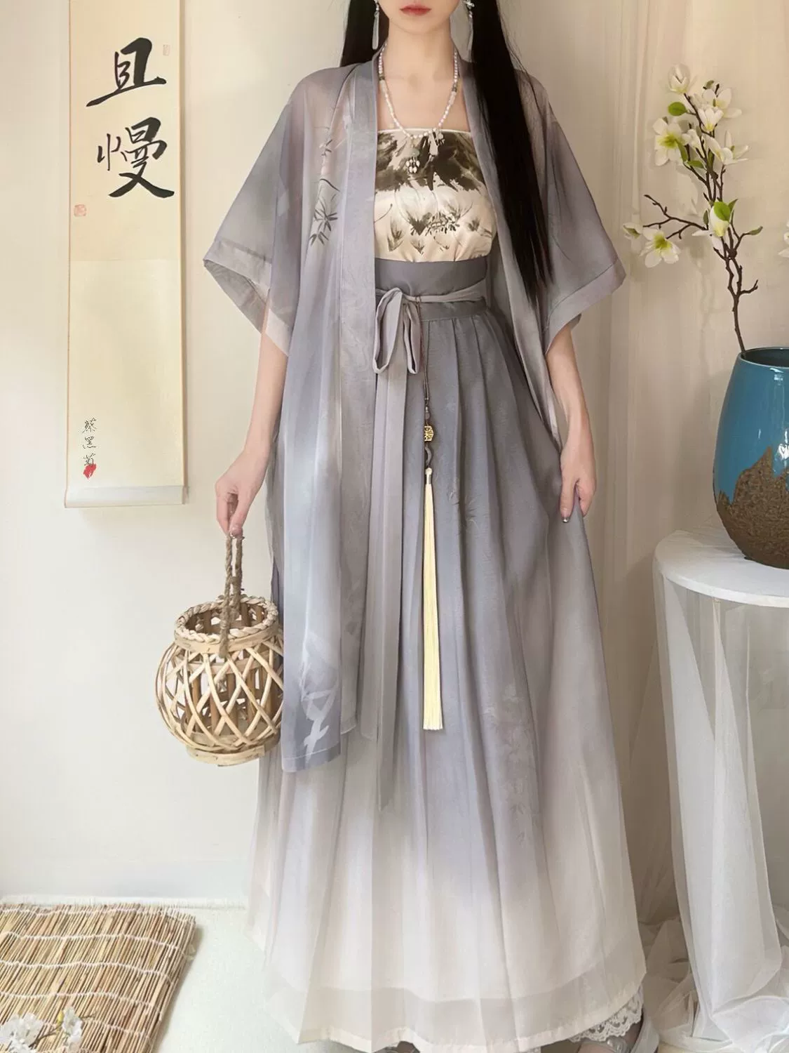 Новый женский ханьфу в стиле династии Сунь, оригинальный модифицированный повседневный чонсам храма Чангуань на весну и лето.