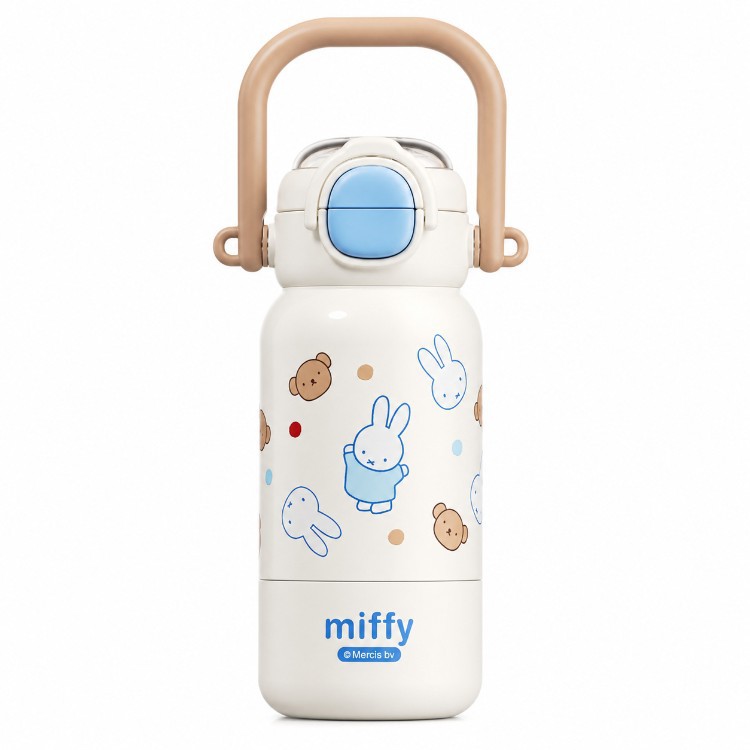 Miffy conejo de alto valor facial lindo taza térmica infantil femenina 2026 nuevo estudiante vasos de agua de paja de gran capacidad