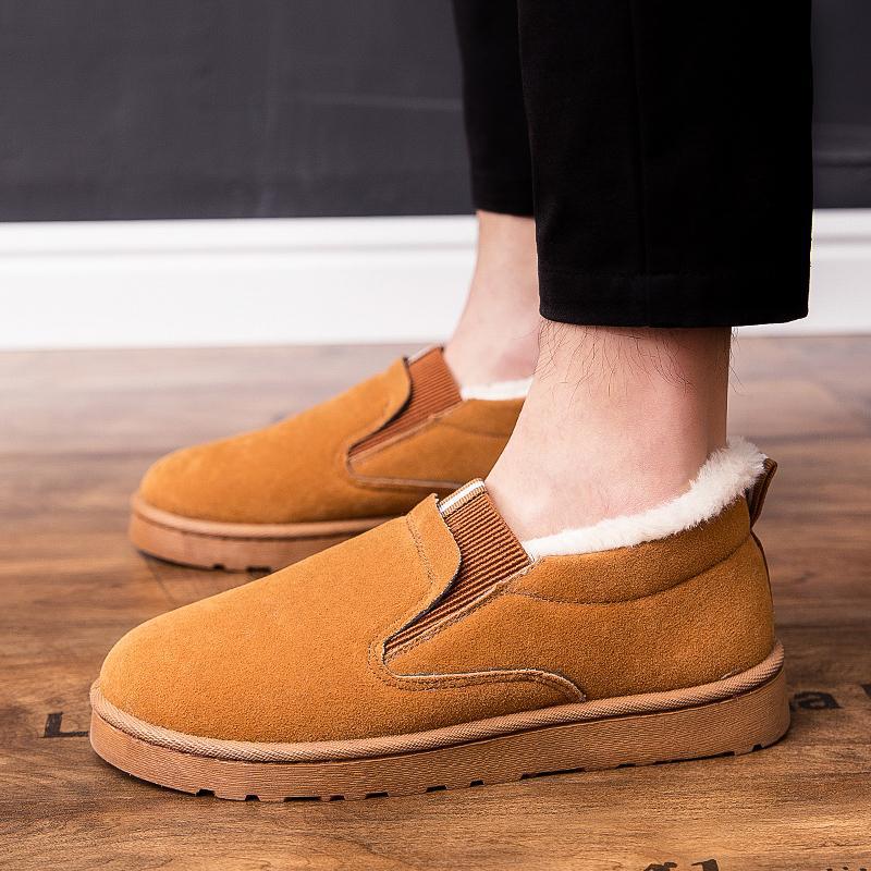 Women's Snow Boots 2025 New Winter Plush Thickened Fur Integrated Loafers Warm Low-Top Cotton Shoes