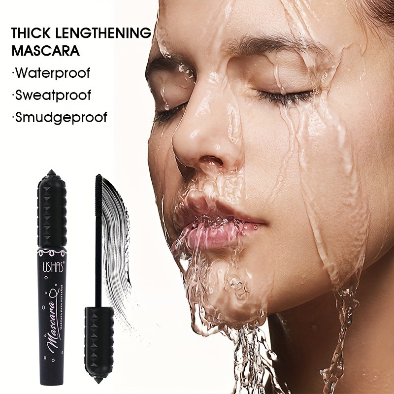Mascara de belleza de punto caliente transfronterizo USHAS, maquillaje impermeable y sin manchas, peinado tridimensional, rizado grueso