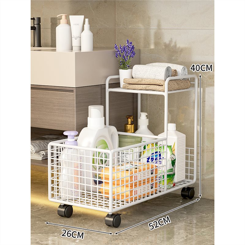 Estante Móvil de Almacenamiento para Baño de Hierro, Multicapa