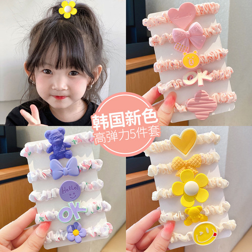 Children's hair accessories hair band cute baby hair rope little girl rubber band girl's headband cartoon headwear wholesale Korean version