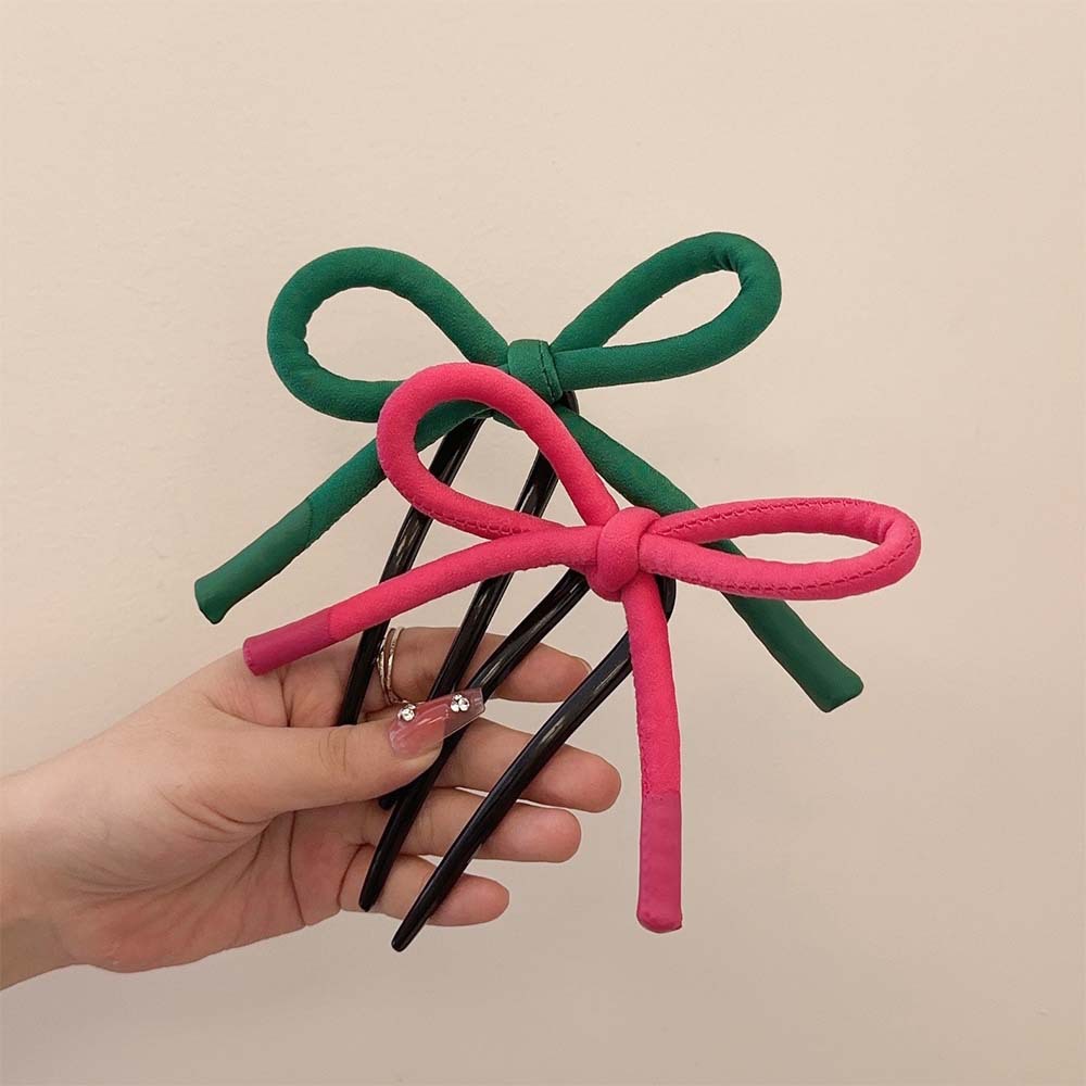 Dulce arco en forma de U, lindas bolas de cabeza, simple detrás de la cabeza, clipes de cabello modernos para las mujeres