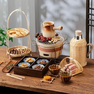 Outdoor Clay Stove Charcoal Stove Old-Fashioned Household High Temperature Resistant Indoor Barbecue Stove Barbecue Stove Tea Making Teapot Set