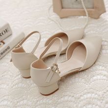 真软皮软底凉鞋女粗跟2025春秋夏季新款中跟单鞋女百搭包头工作鞋