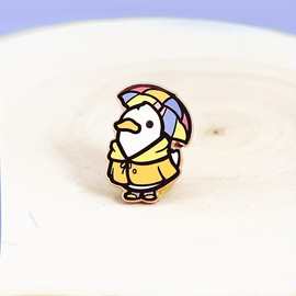 丽煌创意卡通小黄鸭合金电镀胸针小众合金卡通设计感创意配饰