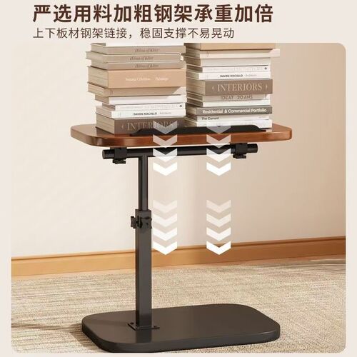 Height-adjustable, rotatable bed with movable sofa accents—luxury-style bedside table and sleek, high-end computer desk for living room and bedroom.