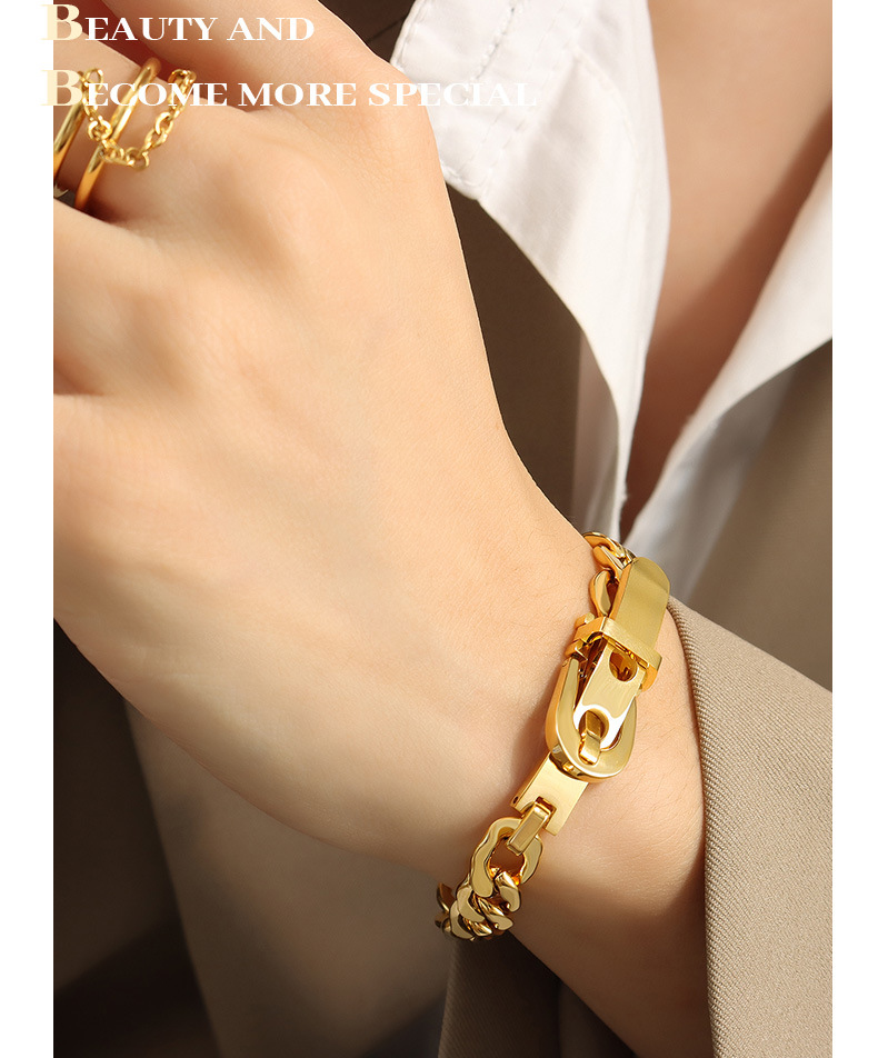 Hip-Hop Geometric Titanium Steel Plating Bracelets