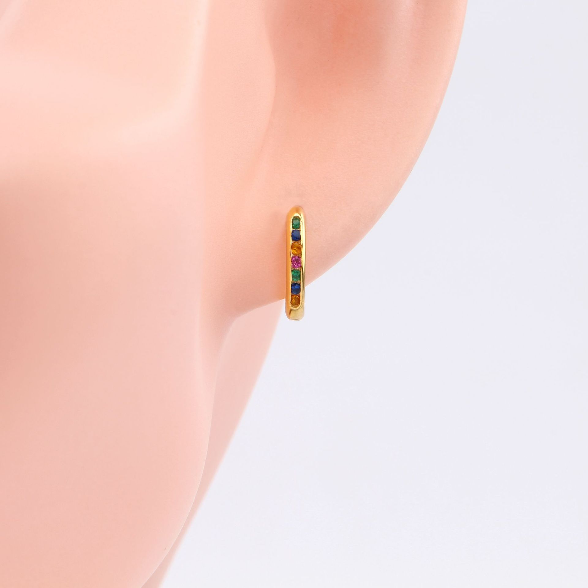 18K Real Gold Plated, Rhodium Plated Plating Material Zircon Inlay Material Earrings Classification 1 Pair 925 Sterling Silver Zircon Round Earrings