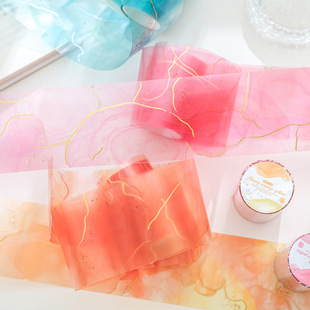 Paper trace PET tape watercolor fantasy series bronzing watercolor hand account decoration material cycle paste 6