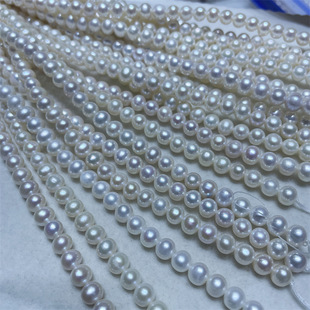Natural Freshwater Non-nuclear Pearl Necklace 7-8mm Near Round Strong Light Flaw Chain Mother Chain Gift Mother's Day