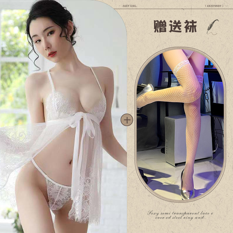 흰색 + 흰색 망사 스타킹