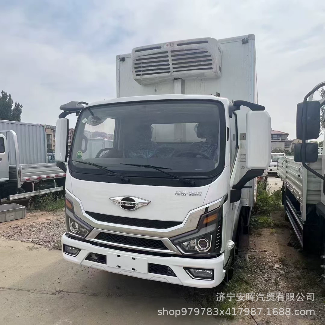 Рефрижератор Foton Lenghao Big G для свежего мяса, фруктов, овощей, грузовик холодовой цепи с синим номерным знаком и механической коробкой передач, топовая комплектация.