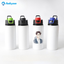 热转印空白耗材印照片彩色翻盖户外旅游美式铝制运动水壶厂家批发