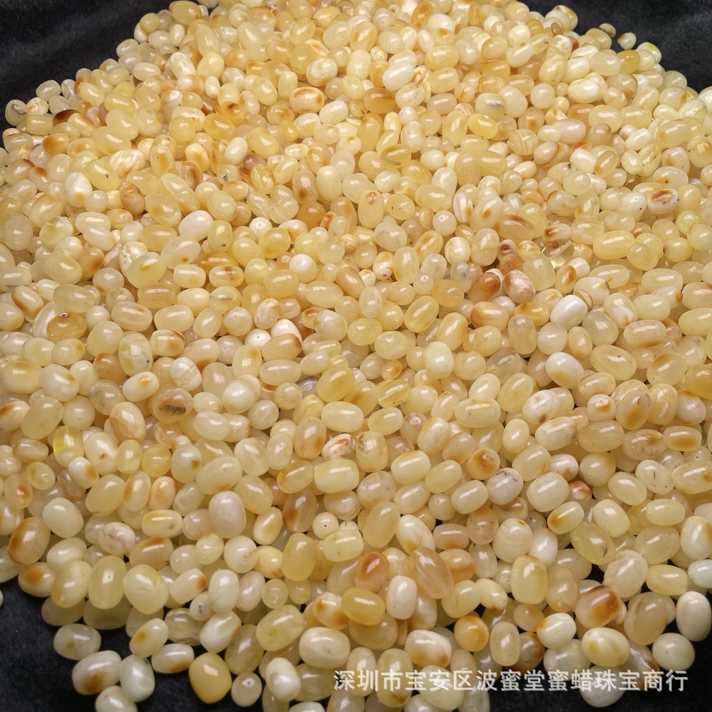 蜜蜡松岗工厂天然琥珀蜜蜡枣珠 直径6-10mm俄料白蜜DIY 直播爆款