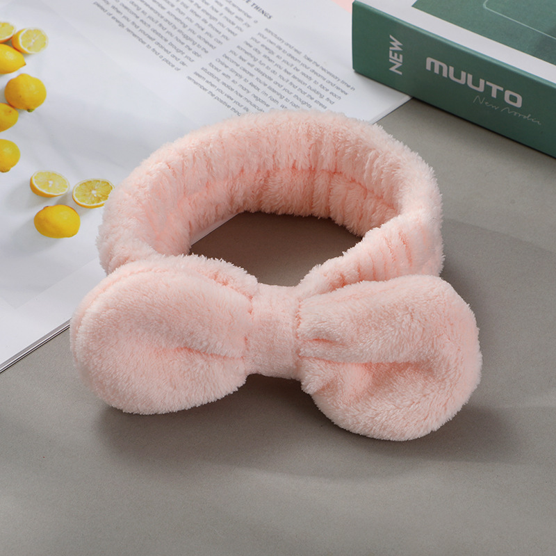 Banda de cabello arco tocado coreano hermoso jardín de lazo simple rojo en línea máscara facial lavar la cara prensada banda de cabello