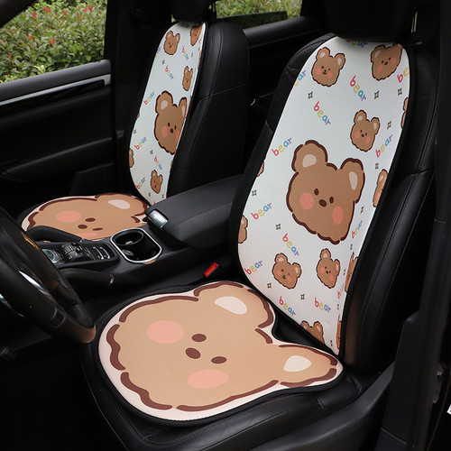 Car Seat Cushion Cartoon Bear Ice Silk Car Seat Cushion Summer General Breathable Ventilated Car Interior Seat Cushion