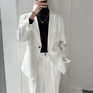 Casual Men's Suit Light Mature Style Korean Trendy Yuppie Stylish Small Suit Embroidered Street High-End Jacket