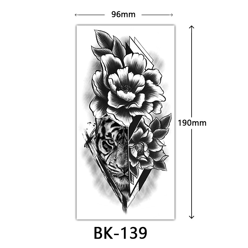 Tatuaje Temporal de Flores Boceto de Papel de Transferencia al Agua, Impresión por Transferencia de Agua, para Cuerpo image 145