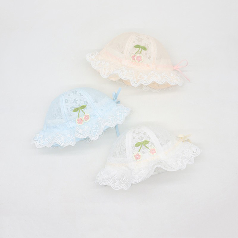 Sombreros para bebés primavera y verano delgados lindos niñas bordes de encaje princesa gorro de baño para bebés sombreros de pescadores de protección solar