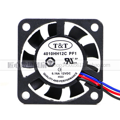 TT T&T 4010HH12C PF1 12V 0.16A 4010 40*40*10MM 3线散热风扇