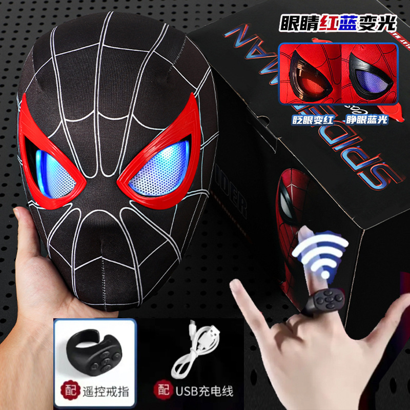 ハロウィンスパイダーマンヘッドギアアイ可動タッチ発光cosマスク電気ライトマスク子供のおもちゃ|undefined