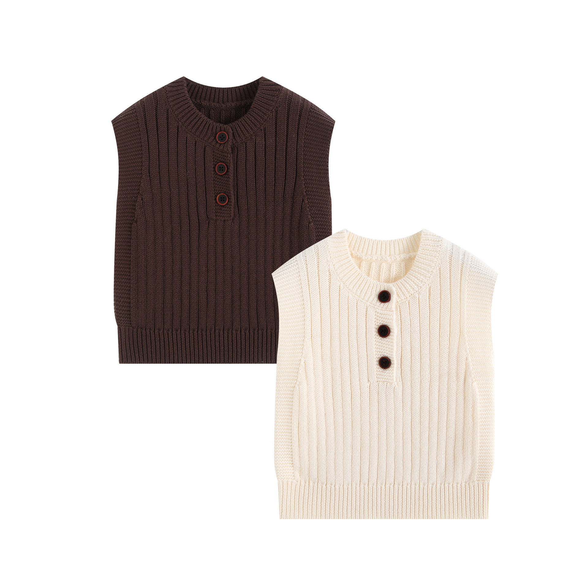 New Spring/Autumn Infant and Toddler 100% Cotton Versatile Vest, Soft and Stylish Knitted Vest for Boys and Girls