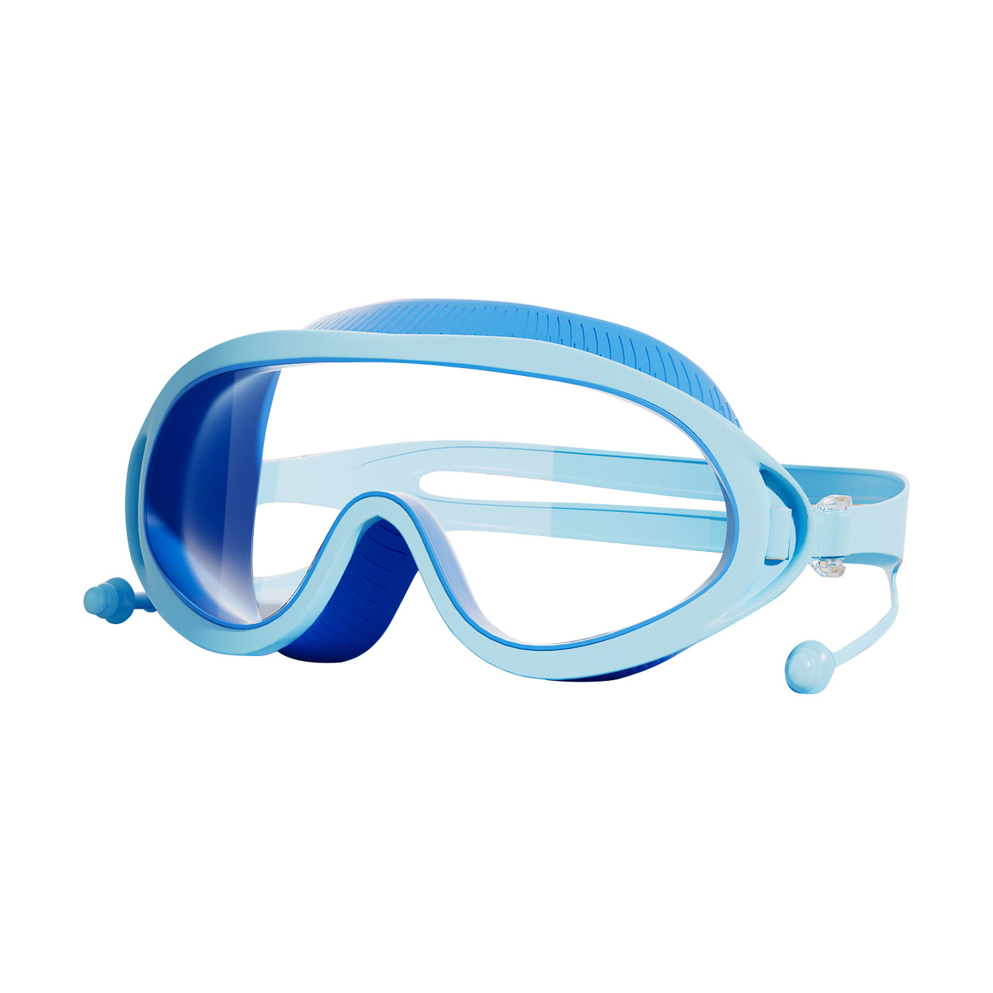 Set de Gafas de Natación de Marco Grande con Gorro para Niños PC Antivaho e Impermeable image 5